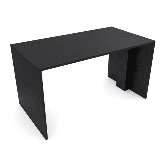 Counter Height Collaboration Table | 4 Person Face-to-Face Team Desk | 36 x 60  Inch Commercial Office Desk | Extra Wide Laminate Worksurface | Asian Night White Cypress