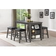 thumbnail image 1 of Counter Height 5pc Dining Set Table 4 Stools Gray Finish Multifunctional Design Dining Furniture, 1 of 7