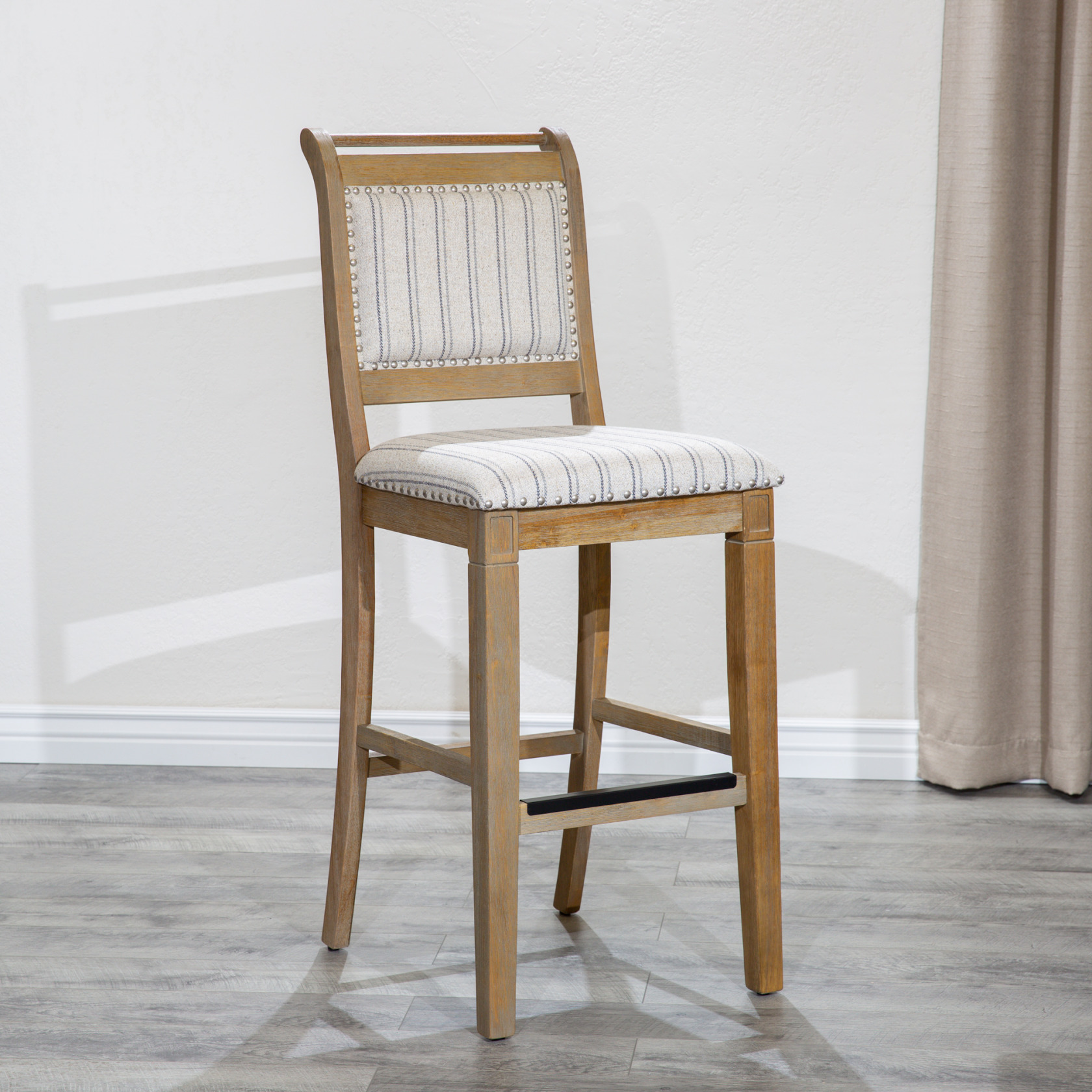 Counter Height Bar Stool, Farmhouse 24” Solid Wood High Dining Chair ...
