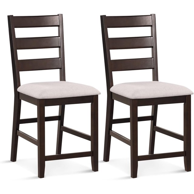Counter Height Bar Stool Set, Kitchen Island Bar Chair with Padded Seat