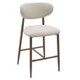 thumbnail image 1 of AFO Counter Height Bar Stool, Modern Upholstered Kitchen Island Chairs with Back, Wood Grain Metal Legs, Beige, 1 of 7