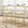 thumbnail image 1 of Counter Height Bar Stools, 26.4" Seat Height Bar Stools with Armless Design, Modern Pub Chairs with Upholstered Seat and Metal Legs for Kitchen Island Home Bar Dining Room, Set of 2, Gold, 1 of 7