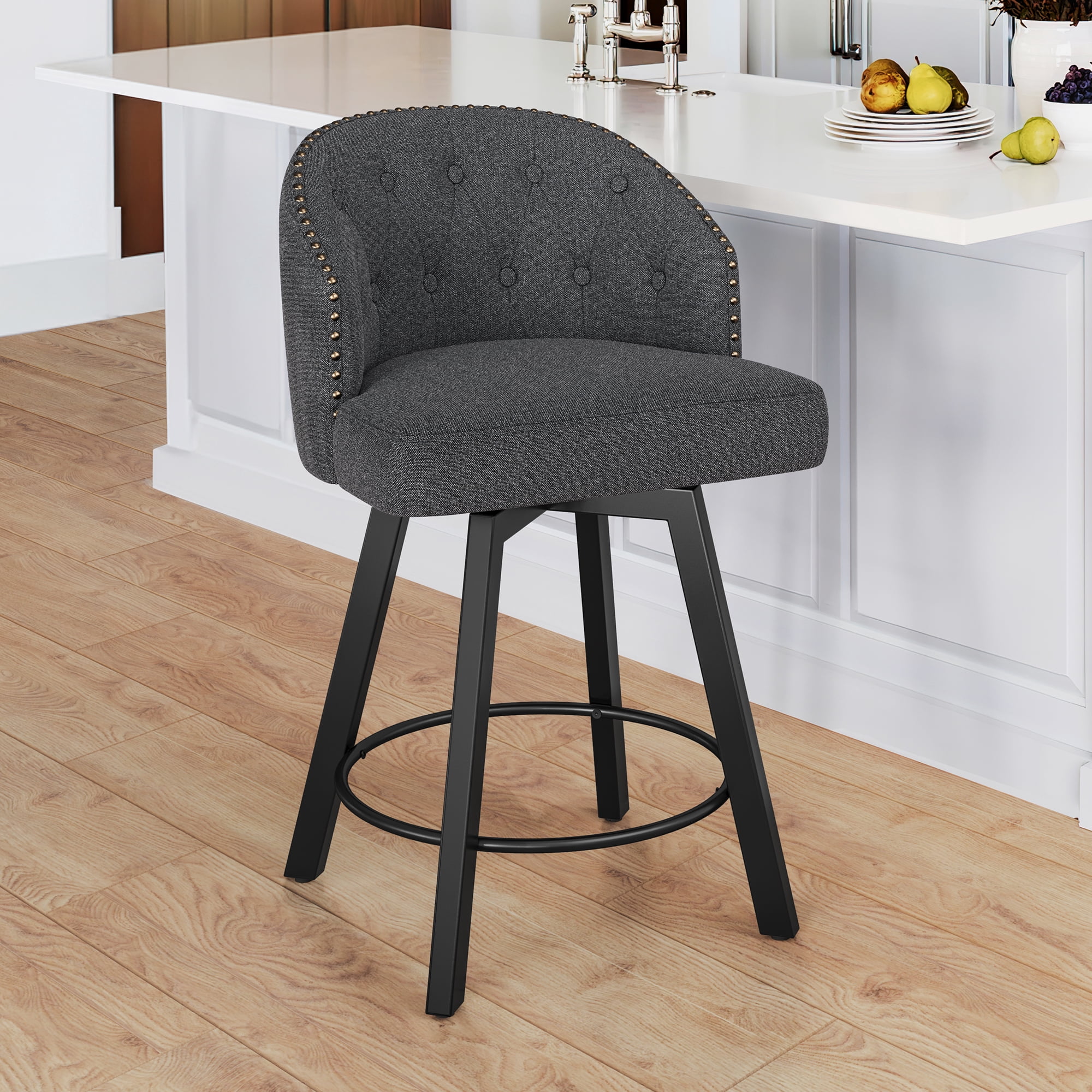 Dycanpo 26" Tall Counter Height Bar Stools with Swivel Backs Dining ...