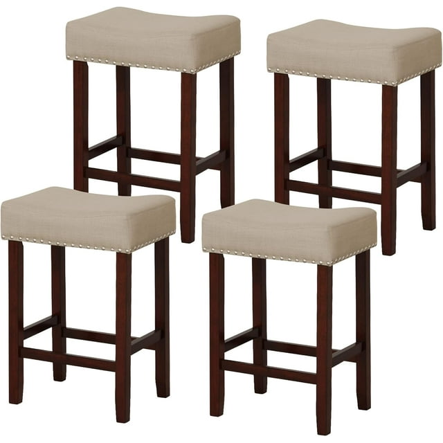 Counter Height Bar Stools 29.5inch Backless Saddle Stools with