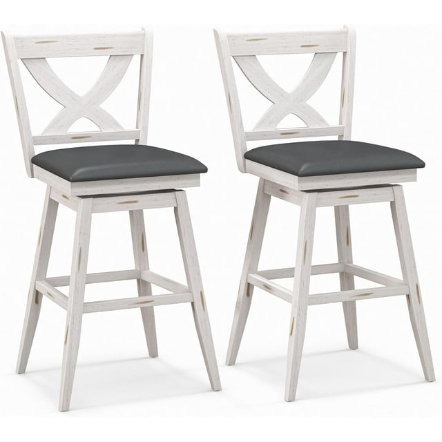 Counter Height Bar Stools, 29" Swivel Bar Stools Set of 2, Barstools w