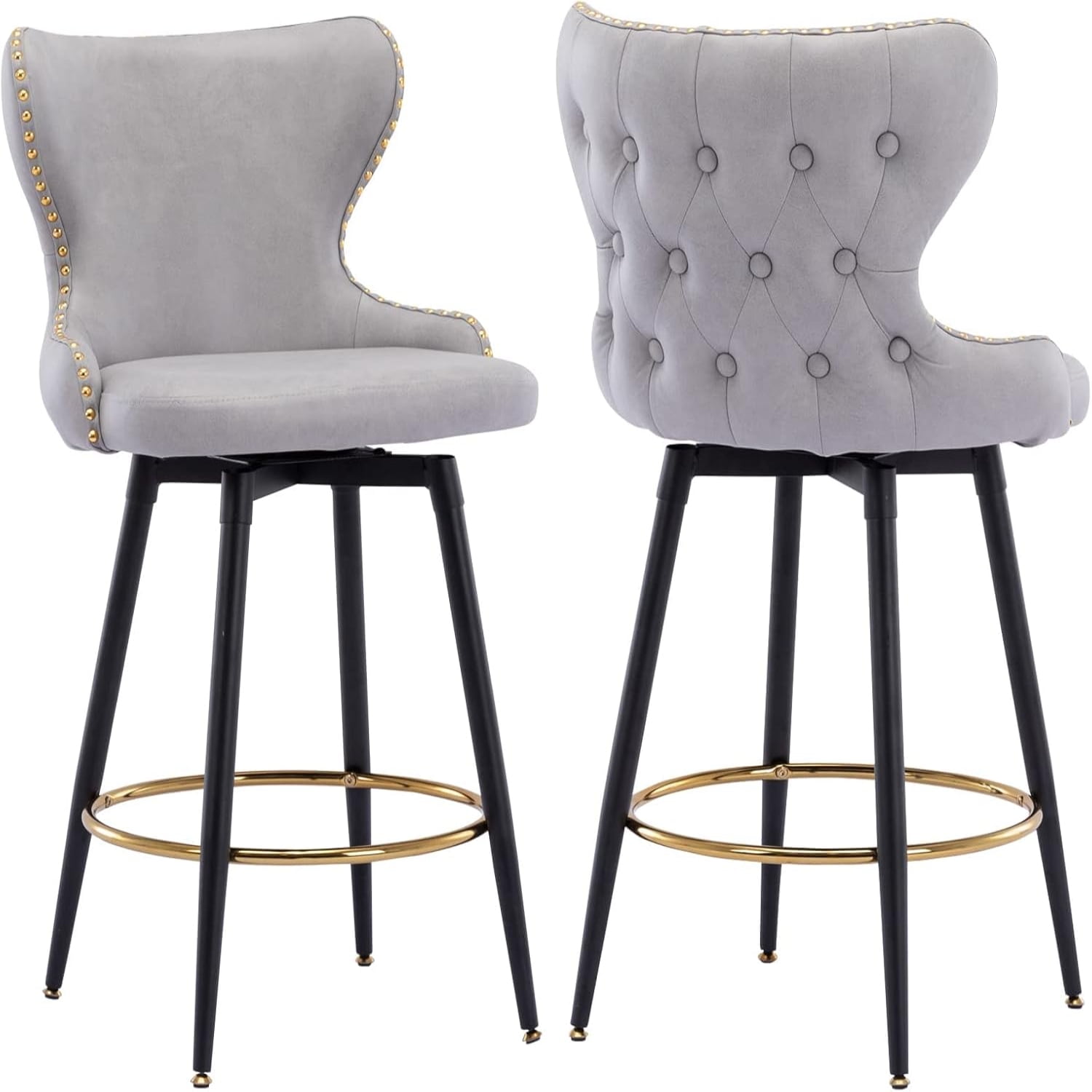 Counter Height Bar Stools Bar Stools with Back and Nailhead Linen