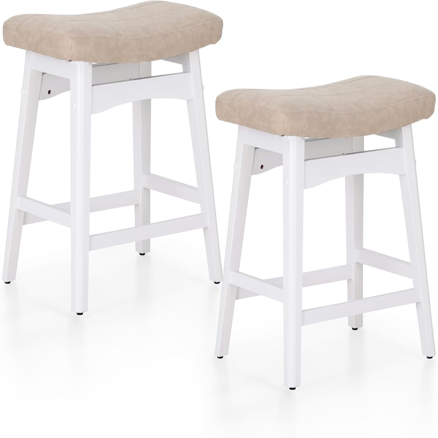 Counter Height Bar Stools Farmhouse Barstools with Upholstered Saddle
