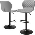 Counter Height Bar Stools PU Leather Adjustable Swivel Barstools with