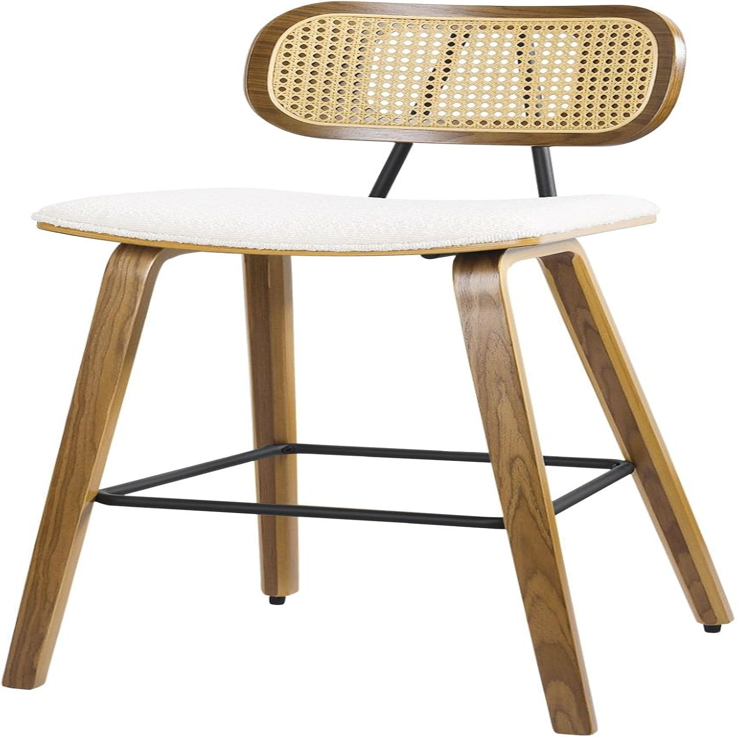 Counter Height Bar Stools PU Leather Upholstered Barstools with Backs