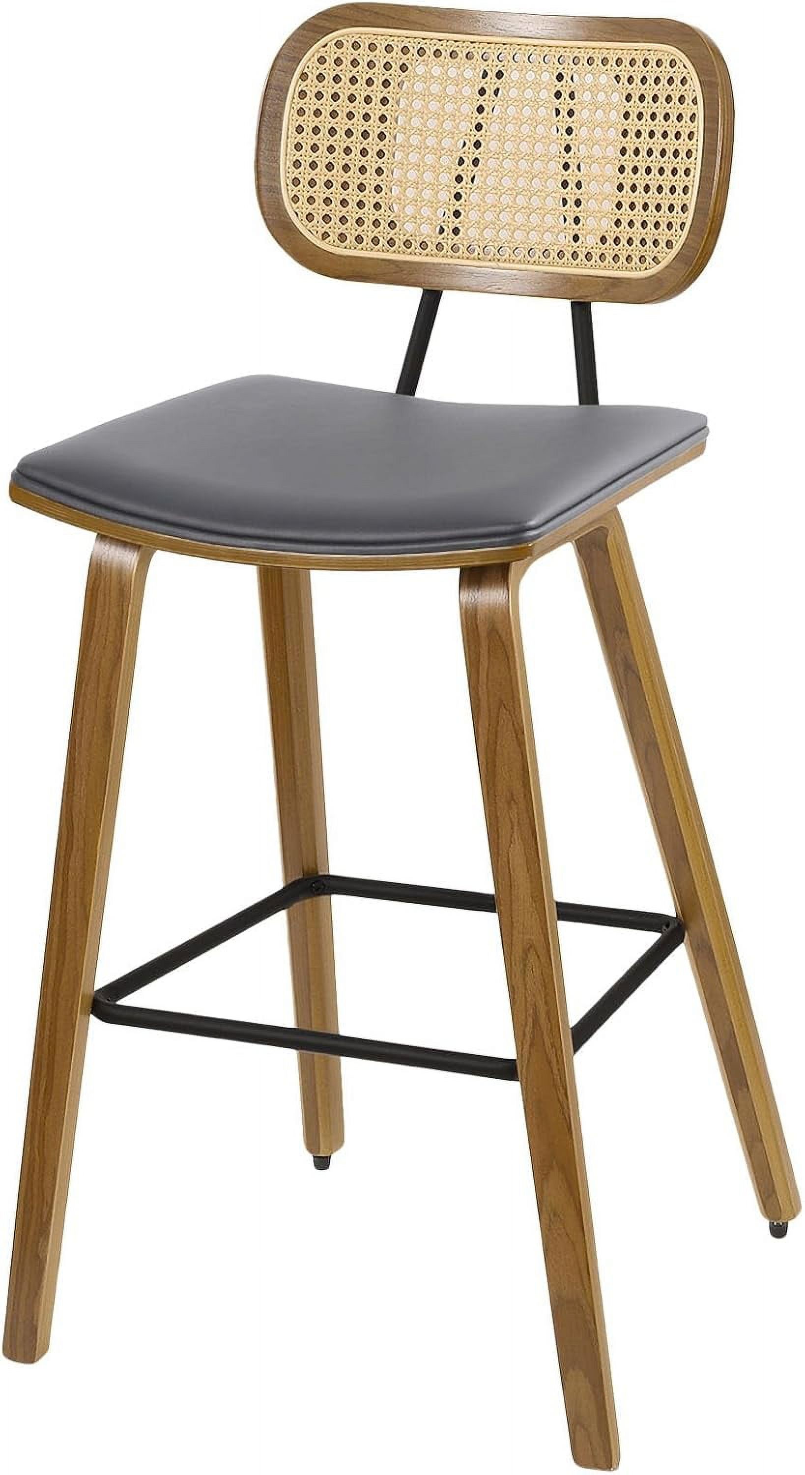 Counter Height Bar Stools PU Leather Upholstered Barstools with Backs