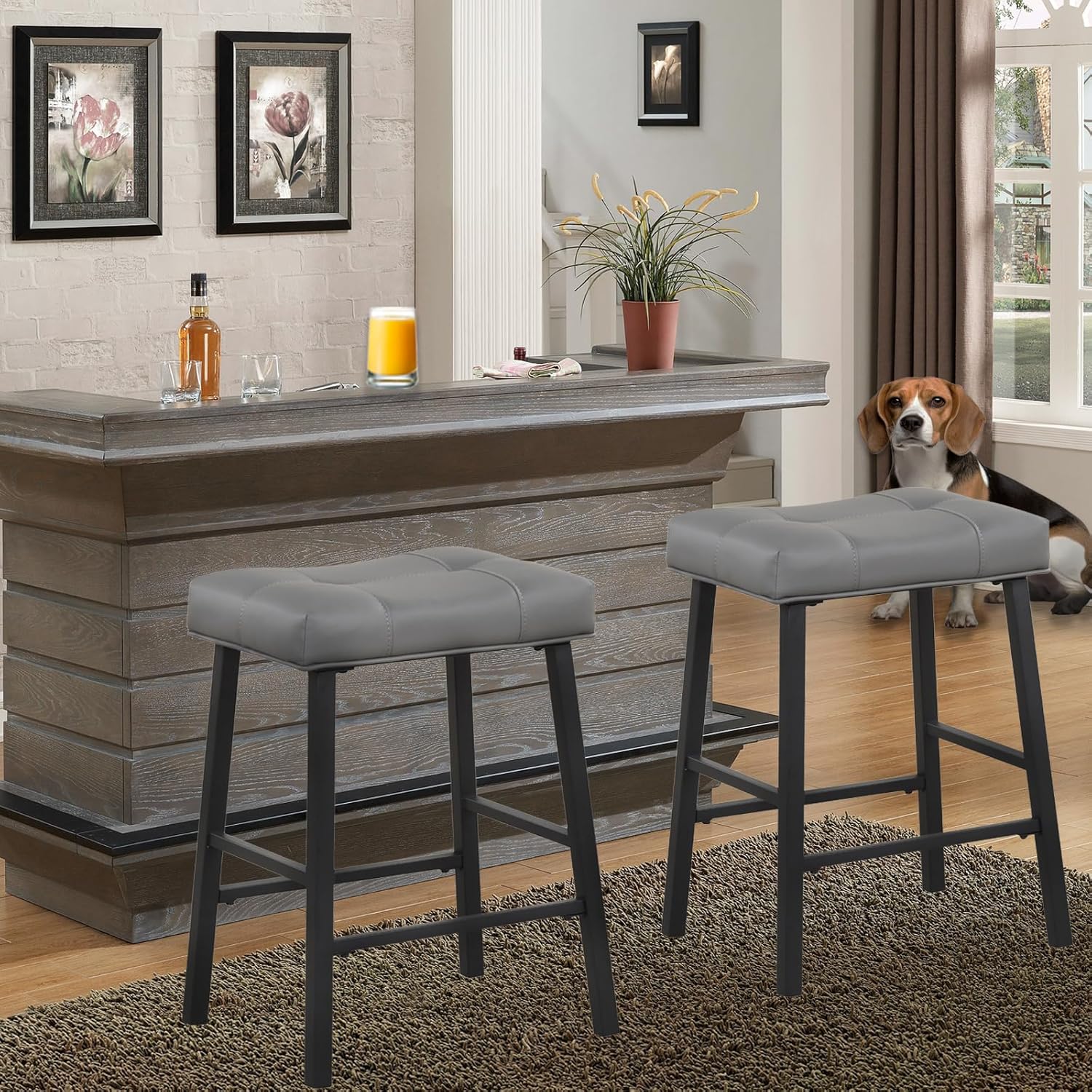 Space Saving Bar Stools Bar Stools Full Back Bar Stools Set Of 2 Blue ...
