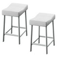 thumbnail image 1 of Counter Height Bar Stools Set of 2, 24 Inch Barstools for Kitchen Counter, Kitchen Stools with Bonded Leather Saddle Seats & Heavy Duty Metal Legs, Easy Assembly, 1 of 6