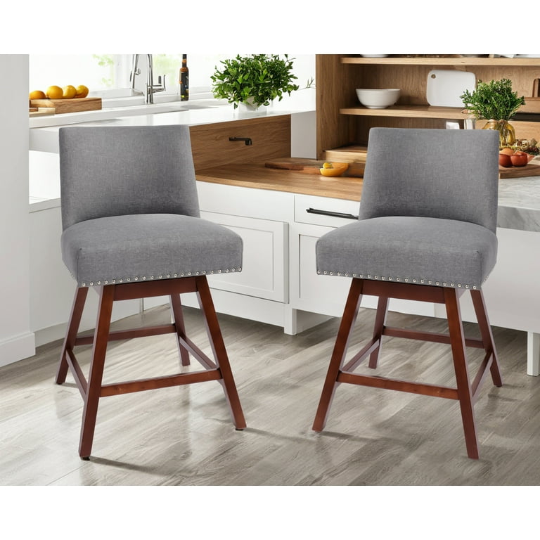 Counter Height Bar Stools Set of 360° Swivel Bar Stools with