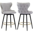 Counter Height Bar Stools Set of 2, Bar Stools with Back and Nailhead
