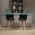 thumbnail image 1 of Counter Height Bar Stools Set of 2, Upholstered Tufted Bar Stools with Back and Footrest, Farmhouse Kitchen Island Stools Dining Room Chairs, 27.95''H (Black), 1 of 7