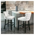 Counter Height Bar Stools Set of 2, Velvet Upholstered Barstools with