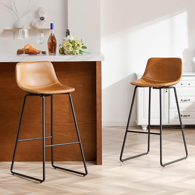 Counter Height Bar Stools Set of 4, Counter Stools with Backs, Modern