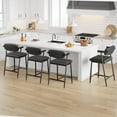 thumbnail image 1 of Counter Height Bar Stools Set of 8, 26" Metal Barstools Set with Armrest & Footrest, Bar Chairs with Long Back &Thickened Wide Soft Seat for Kitchen Island, Counter Height Bar, Rustic Black, 1 of 7