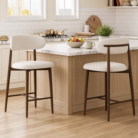 Bar Counter Tools Counter Height Bar Stools Set of 2, Upholstered Counter Stools Modern ...