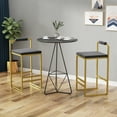 thumbnail image 1 of Set of 2 Bar Stools with Backrest & Footrest, Modern Velvet Counter Height Kitchen Island Stools, Gold Metal Frame & Gray Upholstered Dining Chairs for Home & Office, 1 of 13