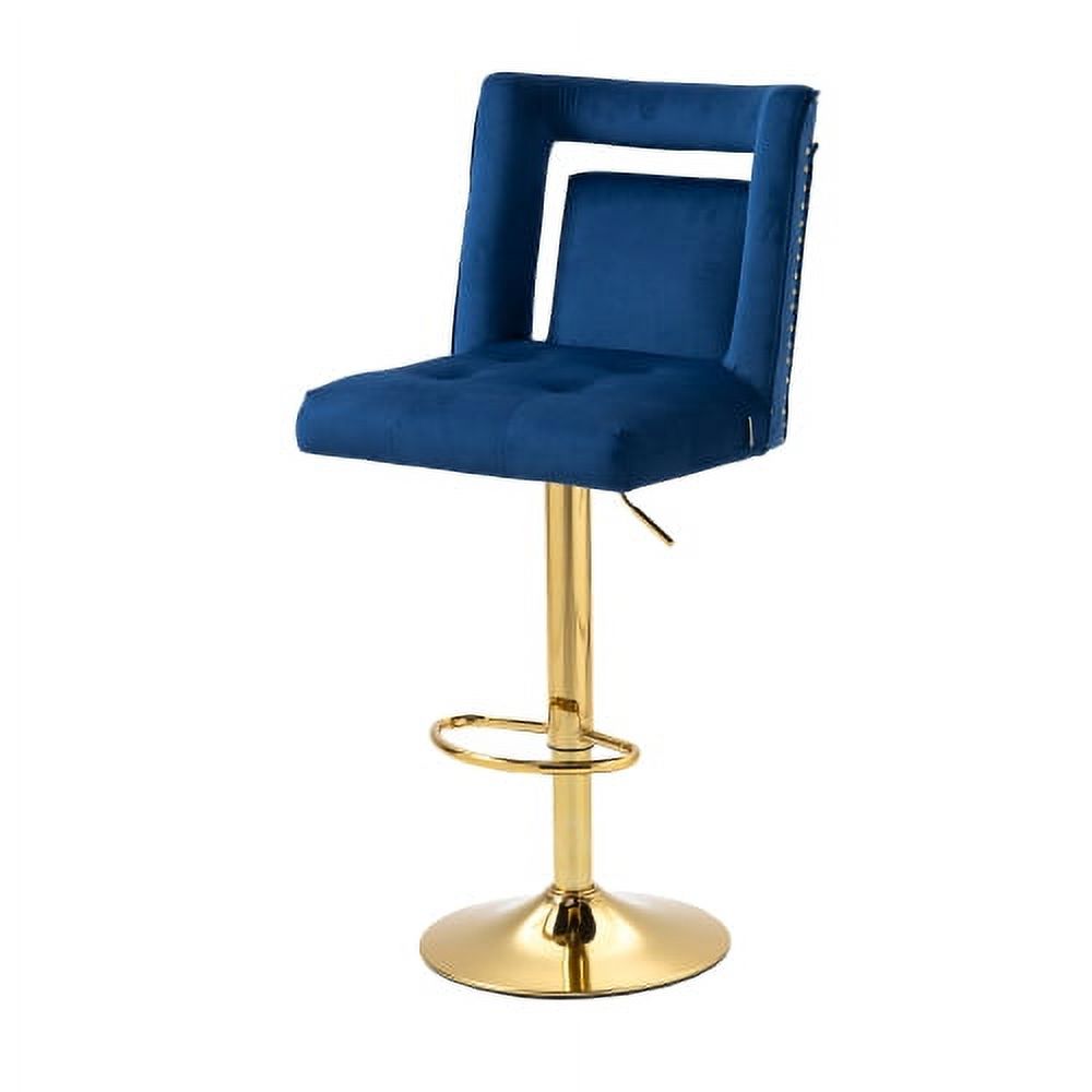 Counter Height Bar Stools,Velvet 360° Swivel Height Adjustable Bar stools with SemiHollow