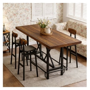 Counter Height Bar Table - 63" Rectangular Dining Table - Kitchen Island Table - Modern Counter Table for Dining, Breakfast Nook, or Home Bar