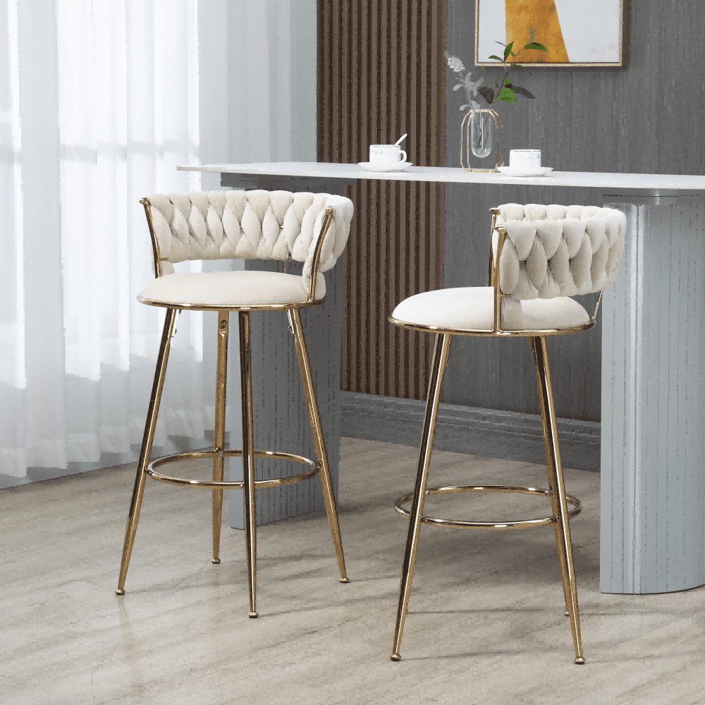 Counter Height Barstools, Bar Stools, Modern Velvet Upholstered Bar ...