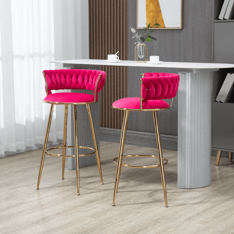 Counter Height Barstools, Bar Stools, Modern Velvet Upholstered