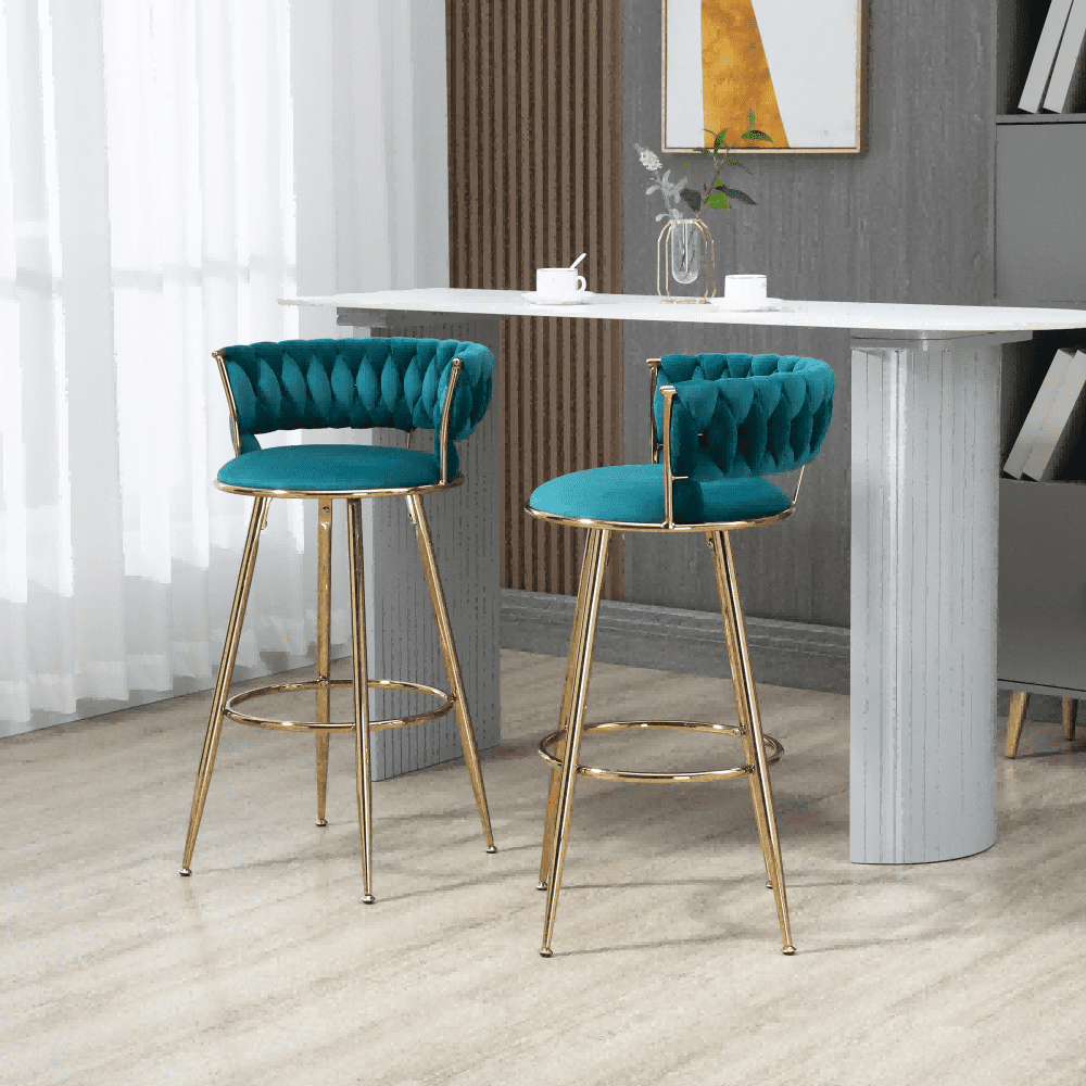 Counter Height Barstools, Bar Stools, Modern Velvet Upholstered Bar