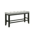 thumbnail image 1 of Counter Height Bench For Bedroom And Living Room, Upholstery, Tapered Wood Legs, Charcoal Linen-like Fabric Solid Bench, Linen Finish Room Decoration, 1 of 2