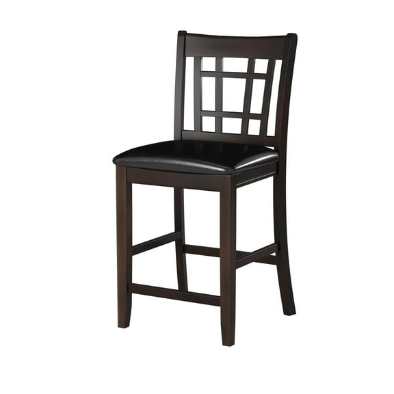 Counter Height Chairs 2pcs, Dark Cherry Wood Frame, Blend Upholstery, 17.92lb Product Weight Seating 2 Dining Chairs, Veneer,