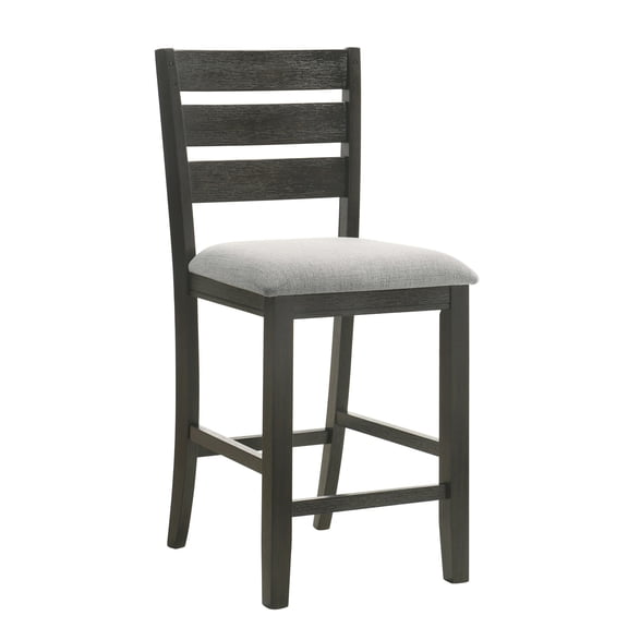 Counter Height Stools | Suitable for Pub Tables with Ladder Back | Fabric and Wood Combination | Set of 2 for Dining Space