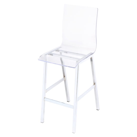 Counter Height Chairs in Clear and Chrome | Ideal for Entertaining at Home | Acrylic and Metal Materials | Comfortable and Stylish