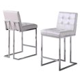 thumbnail image 1 of Counter Height Chairs in White Faux Leather and Chrome Legs (Set of 2), 1 of 2