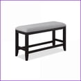 thumbnail image 1 of Counter-Height Dining Bench Dark Gray Fabric Upholstered Transitional Style | Brown | Wood+Fabric, 1 of 5