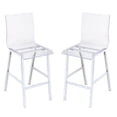 thumbnail image 1 of ACME Nadie Metal Frame Counter Stool in White and Chrome Set of 2, 1 of 7