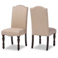 thumbnail image 1 of Zachary Chic Oak Brown Linen Counter Height Dining Chair Brown/Beige, 1 of 5