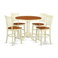 thumbnail image 1 of Counter Height Dining Pub Table & 4 Bar Stools with Backs, White Finish, 1 of 1