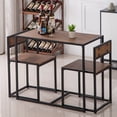 thumbnail image 1 of Counter Height Dining Set, 3 Pcs Dining Table Set, Wooden Table and 2 Chairs Legs for Breakfast Nook, Kitchen, Dining Room, Modern Style Small Space Table Set for 2, Walnut Color, JA1077, 1 of 9