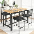 thumbnail image 1 of Dining Set for 4, LEGAHOME 5 Piece Counter Height Table Set, Rectangle Breakfast Nook Table Set, Modern Compact Pub Dining Room for Apartment, Brown, 1 of 10