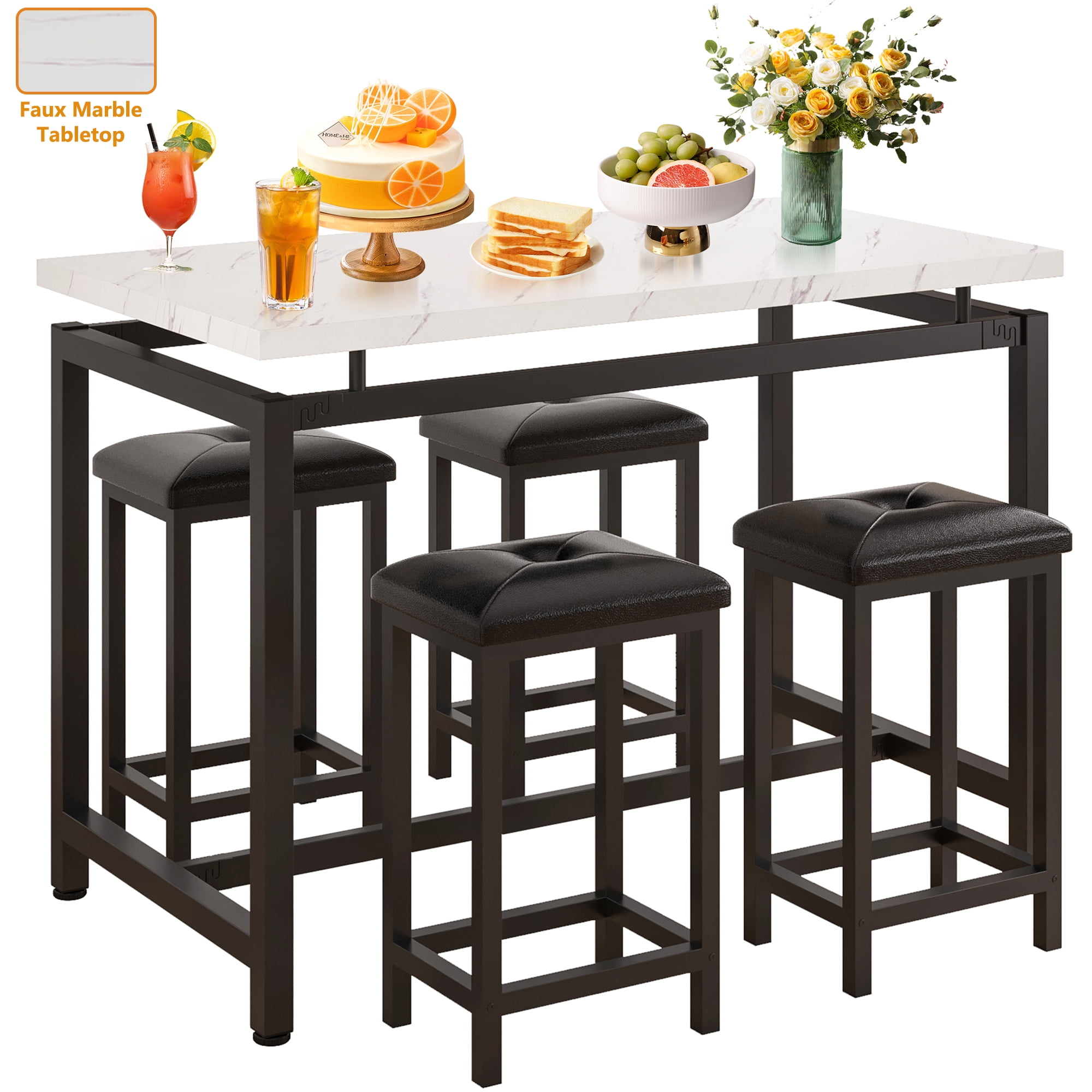 Counter Height Dining Set For 4 Btmway 5 Piece Bar Table And Stool Set