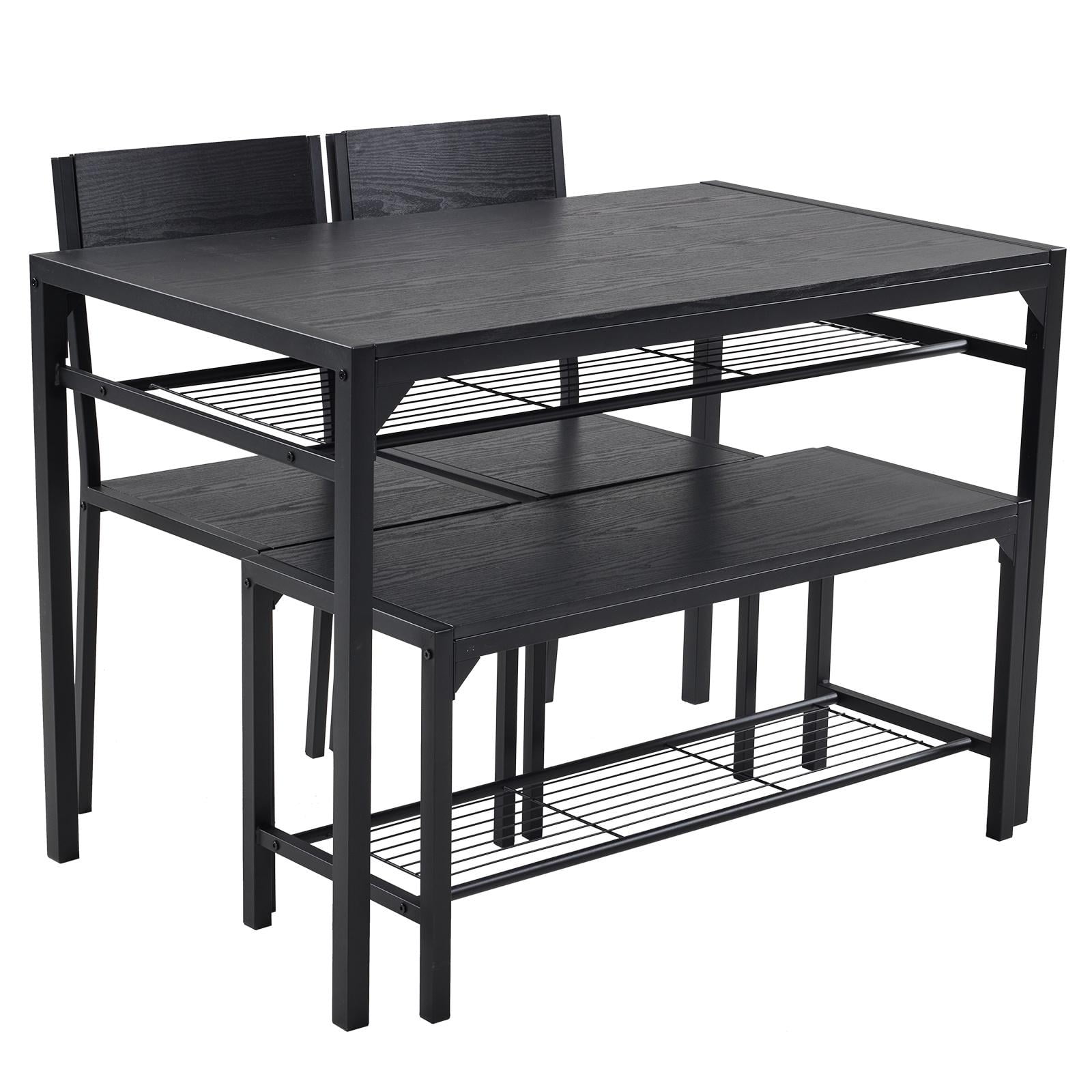 Counter Height Dining Set, 5 Pieces Dining Table Set with 4 Stools ...