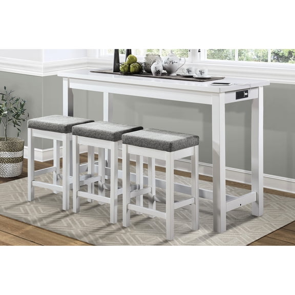 Counter Height Dining Set with A/C Power and USB Ports / Efficient Recharging at Dining Table