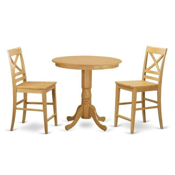 Counter Height Dining Table & 2 Stool, Oak