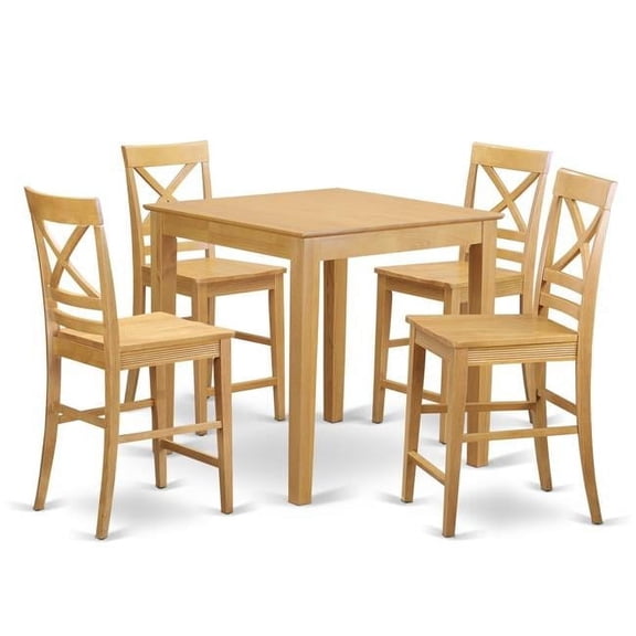 Counter Height Dining Table & 4 Stool, Oak