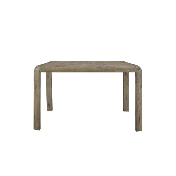 Counter Height Dining Table, English Knotty Oak Veneer and Solid Wood, Rounded Corners with Sturdy Straight Legs, Natural Oak Finish for Kitchen and Dining Room, Oversized Design