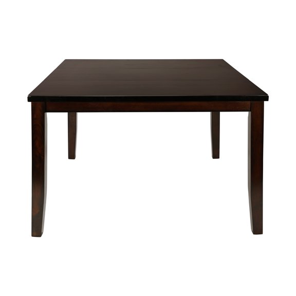 Counter Height Dining Table with Extension Leaf, Mango Wood Veneer Transitional Kitchen Table, Cherry Finish, Seats 6, 54" x 36" with 18" Expandable Leaf for Dining Room
