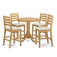 thumbnail image 1 of Counter Height Dining Table Table & 4 Chairs, Oak, 1 of 1