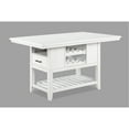 thumbnail image 1 of Counter Height Dining Table, White Finish, With Storage, Wine Rack, Rectangular Wooden Furniture Style Drawers, Shelf,, 1 of 2