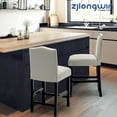 thumbnail image 1 of Counter Height Fabric Upholstered Bar Stool with Nail Head Trim, Beige, Set of 2, 1 of 6